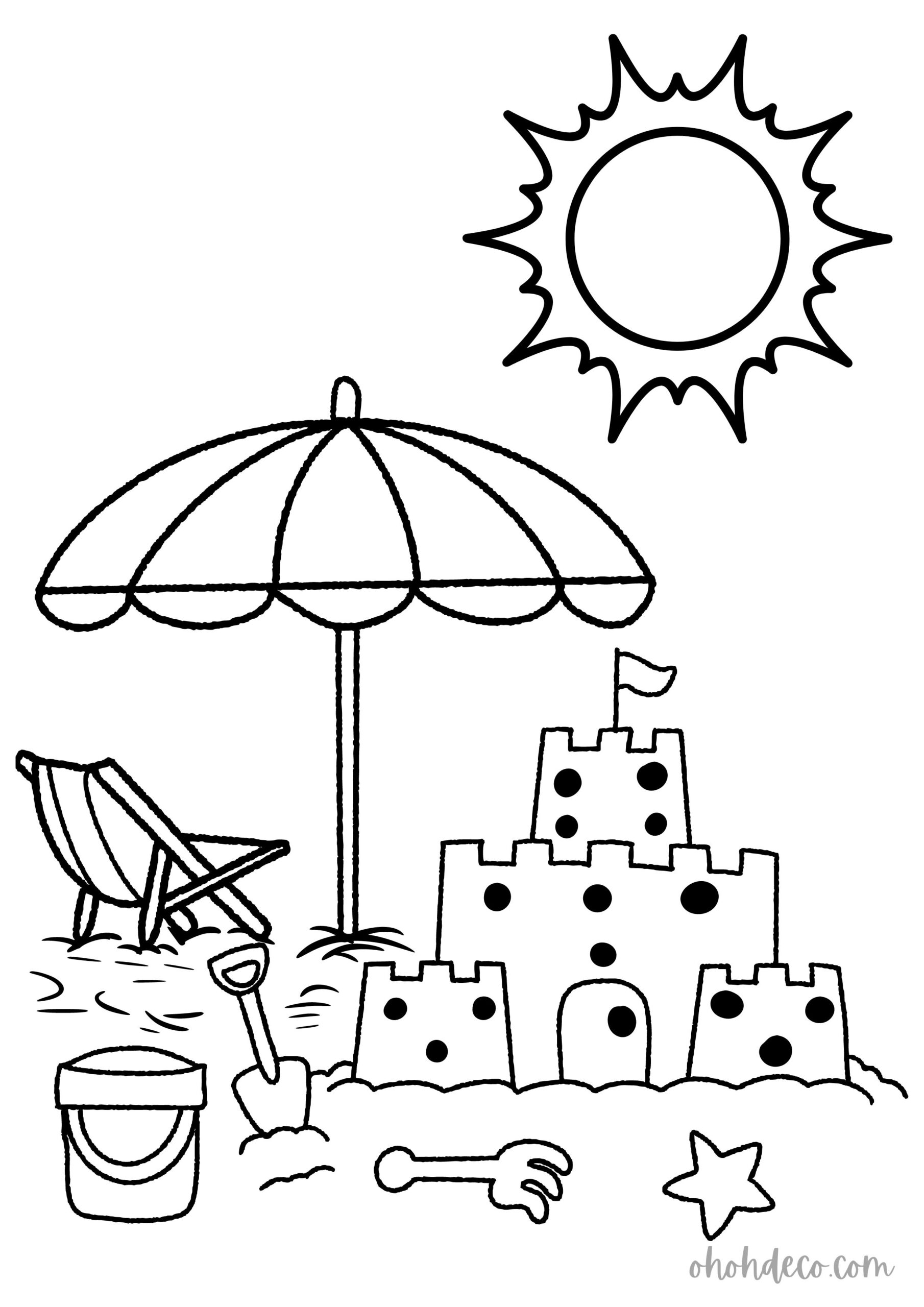 200 Beach Coloring Pages Free Printable 131