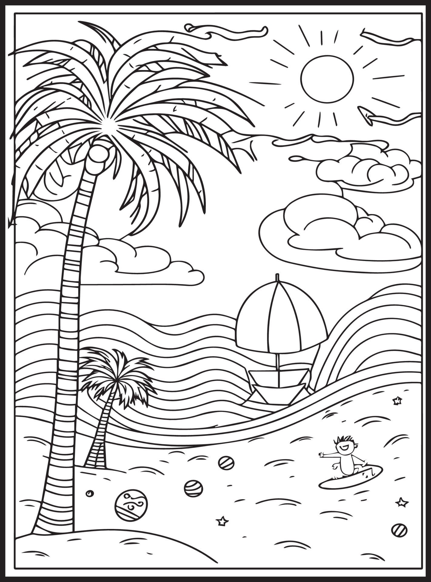 200 Beach Coloring Pages Free Printable 133