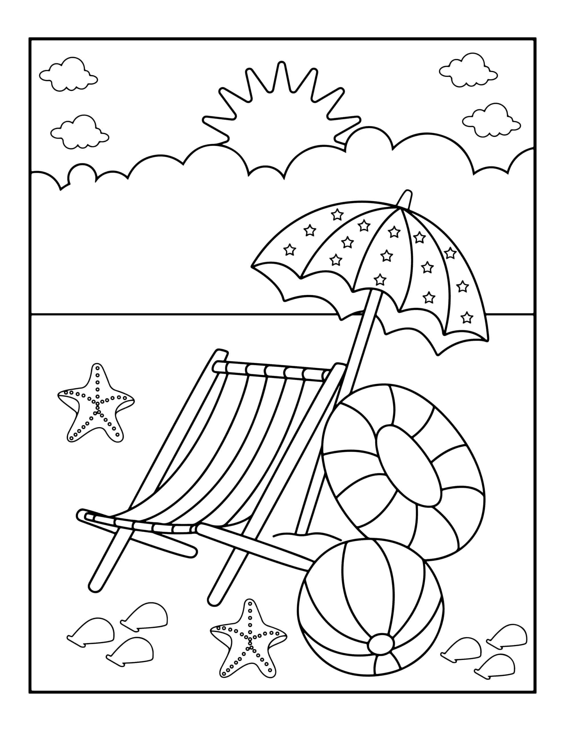 200 Beach Coloring Pages Free Printable 136