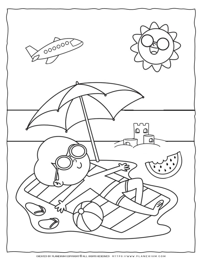 200 Beach Coloring Pages Free Printable 14