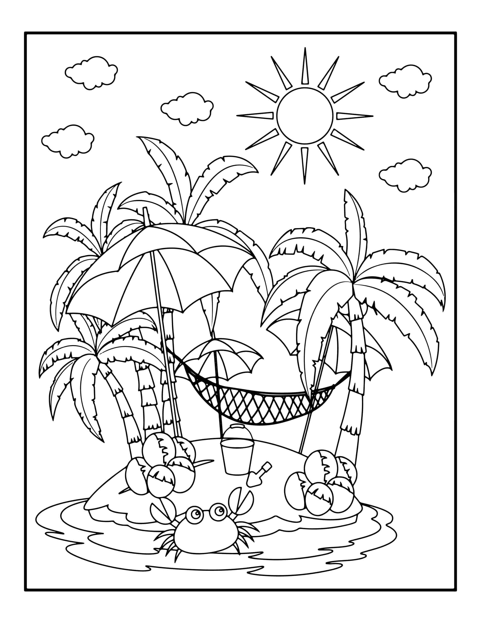 200 Beach Coloring Pages Free Printable 167