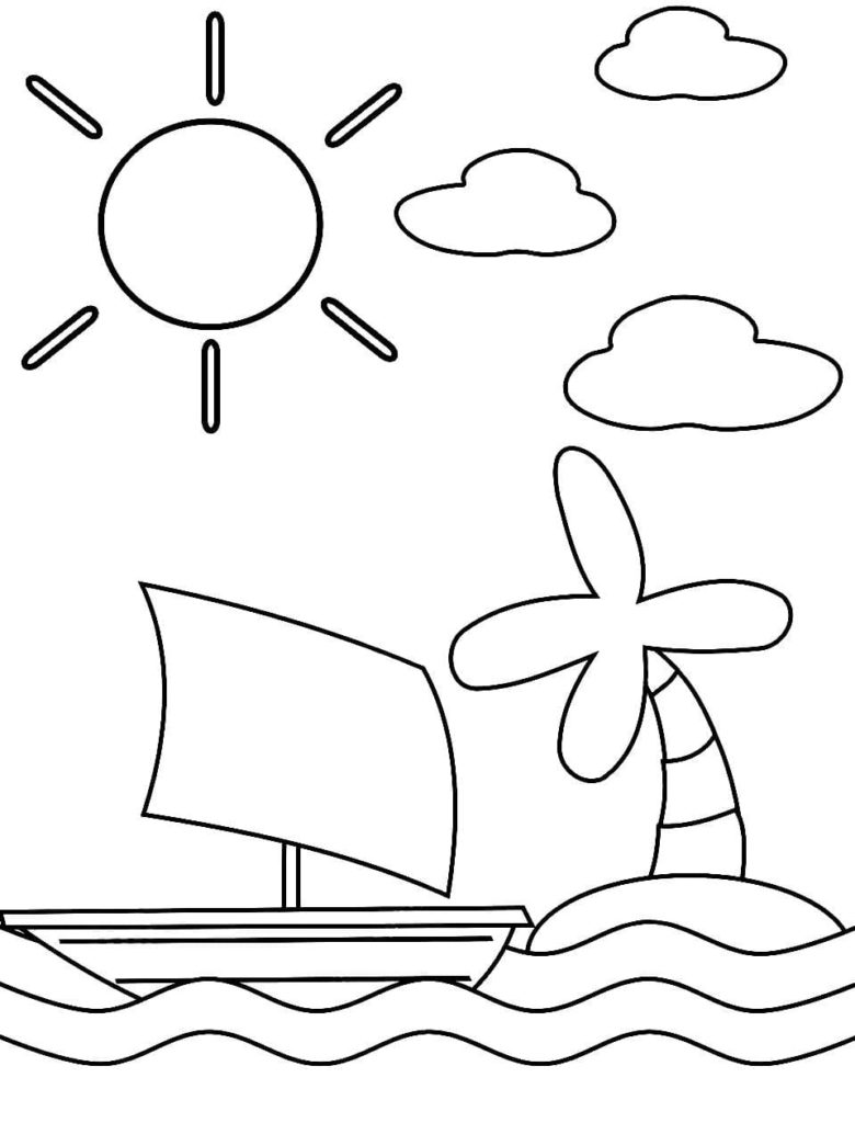 200 Beach Coloring Pages Free Printable 174