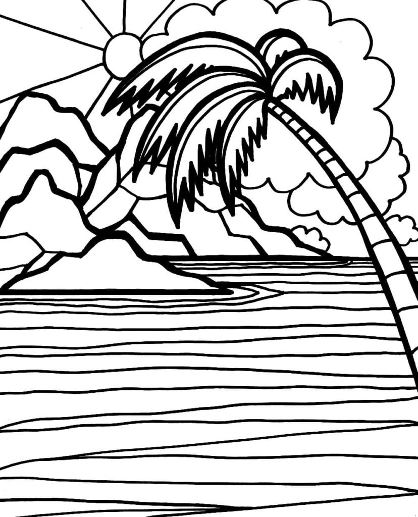 200 Beach Coloring Pages Free Printable 188