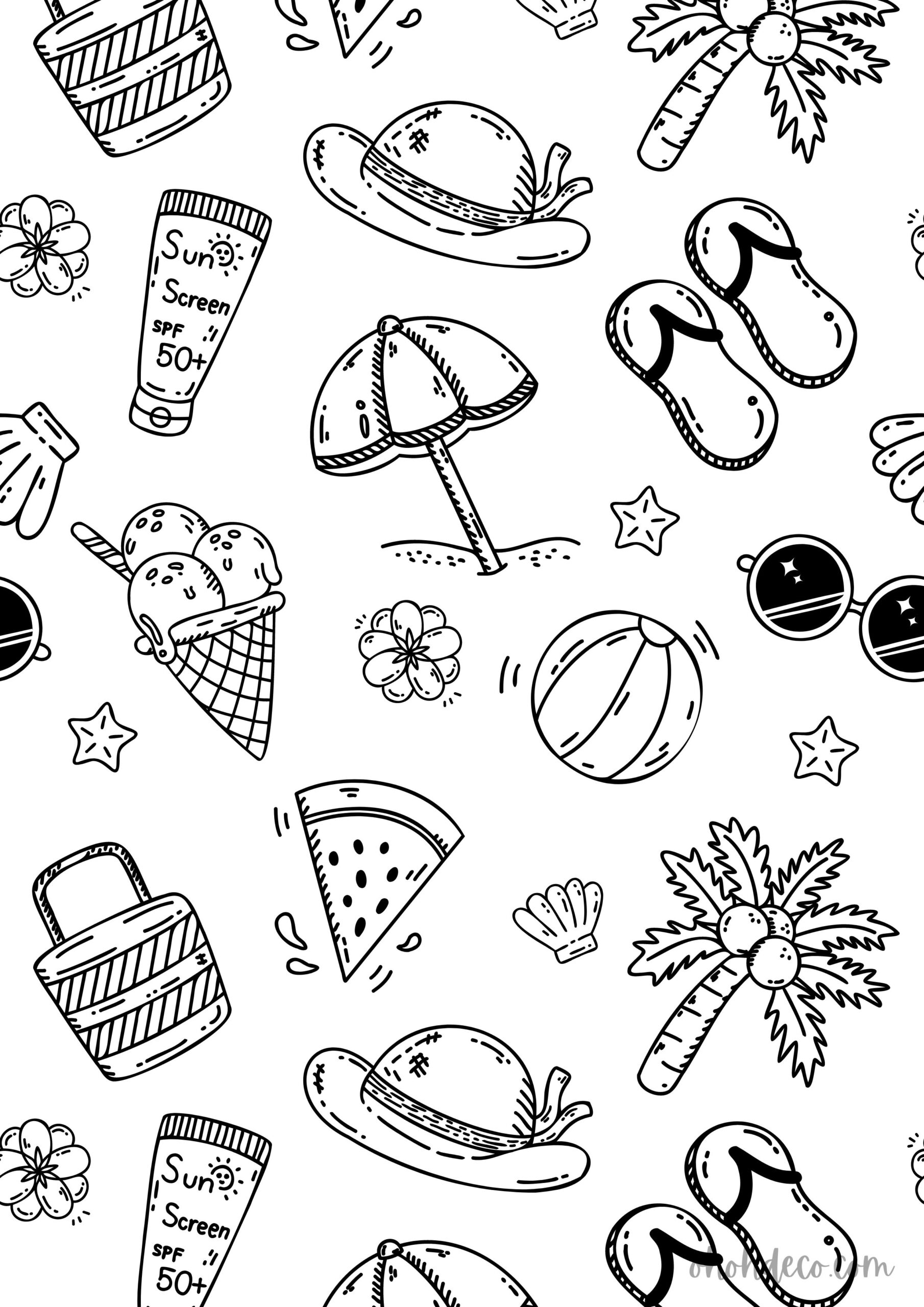 200 Beach Coloring Pages Free Printable 189