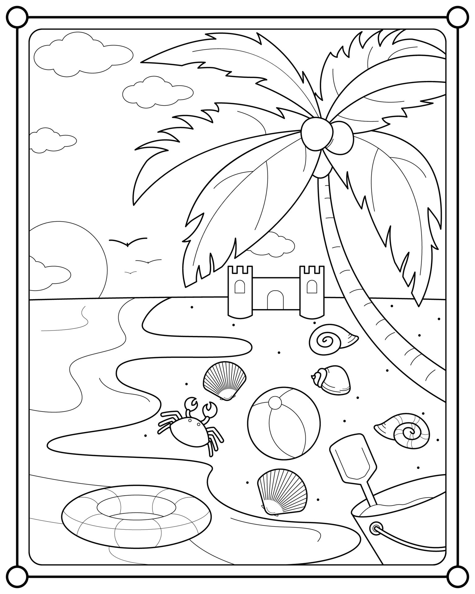 200 Beach Coloring Pages Free Printable 19