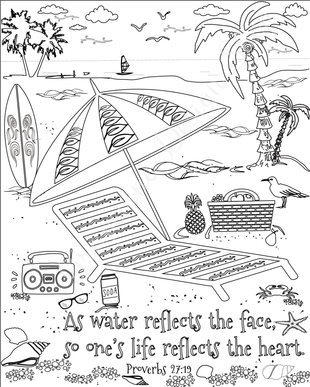 200 Beach Coloring Pages Free Printable 192