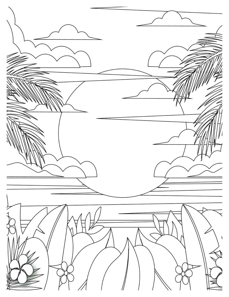 200 Beach Coloring Pages Free Printable 195