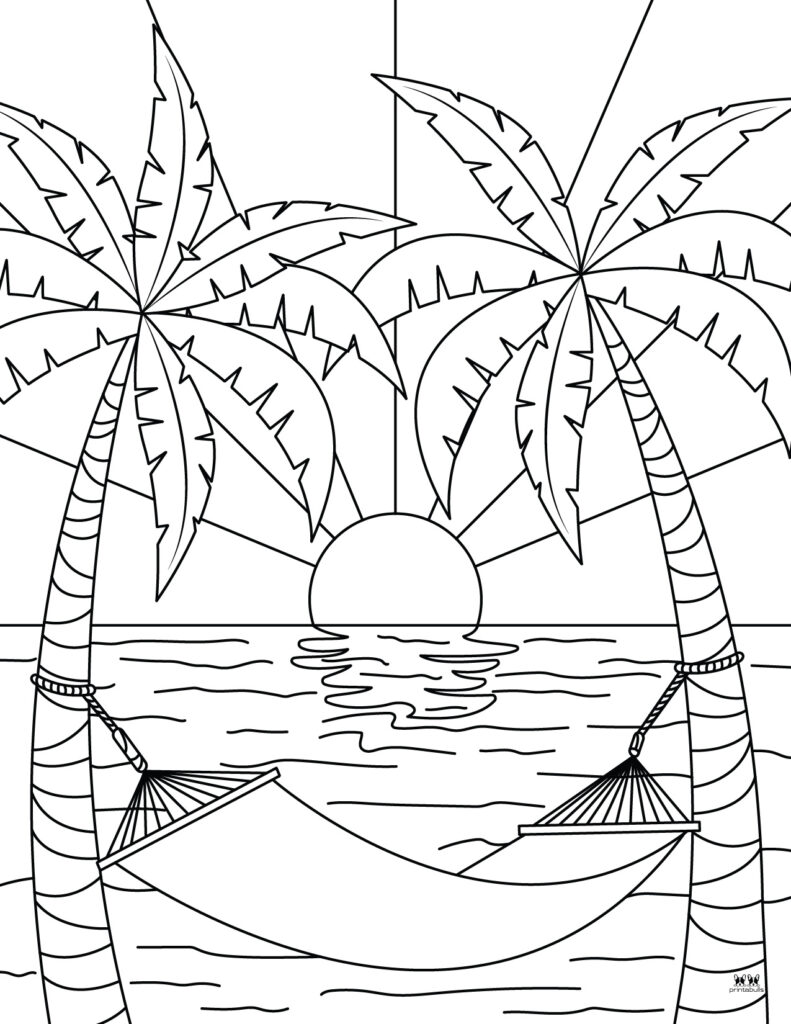 200 Beach Coloring Pages Free Printable 2