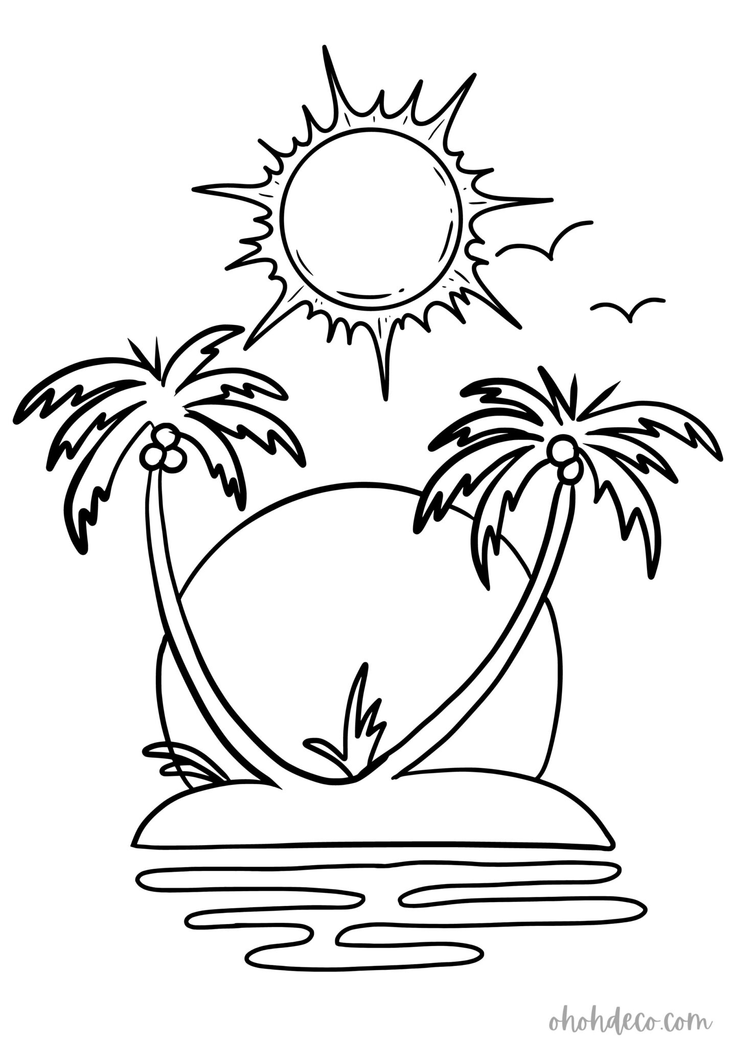 200 Beach Coloring Pages Free Printable 22