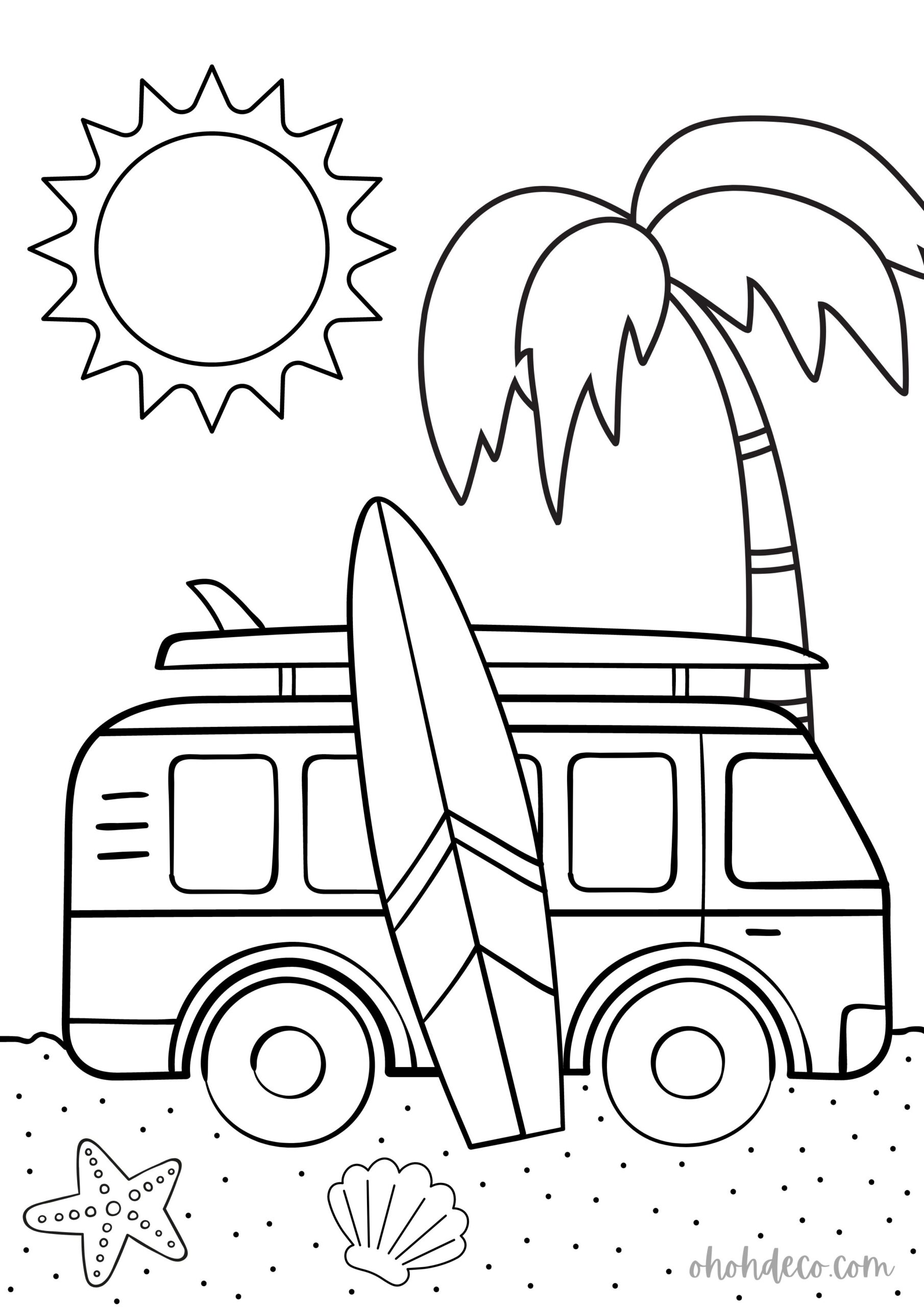 200 Beach Coloring Pages Free Printable 29