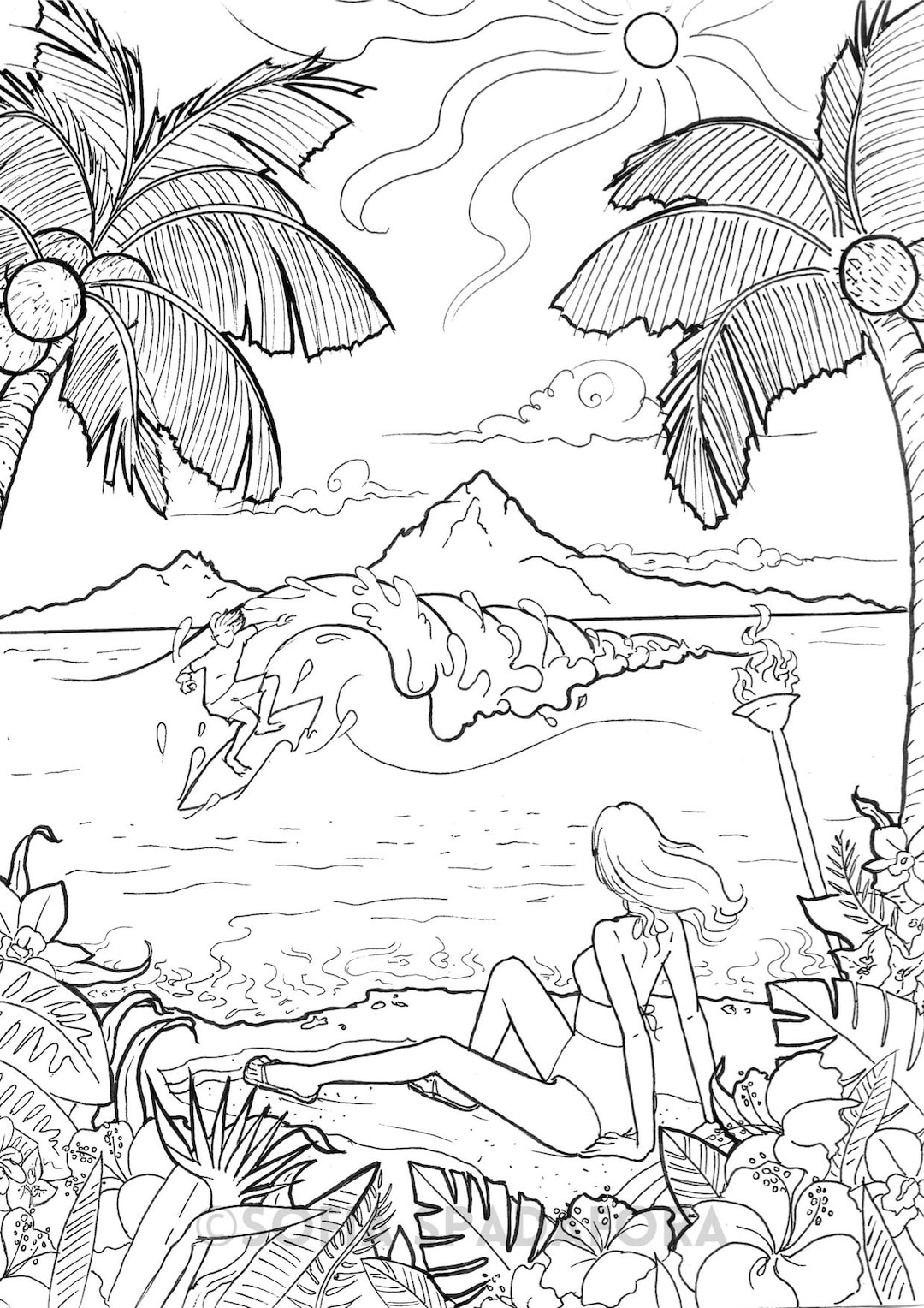 200 Beach Coloring Pages Free Printable 38