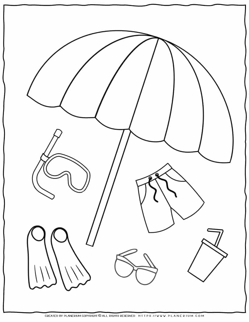 200 Beach Coloring Pages Free Printable 42