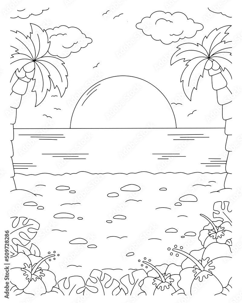 200 Beach Coloring Pages Free Printable 5