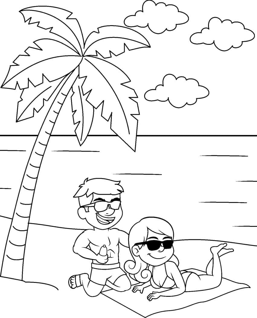 200 Beach Coloring Pages Free Printable 6