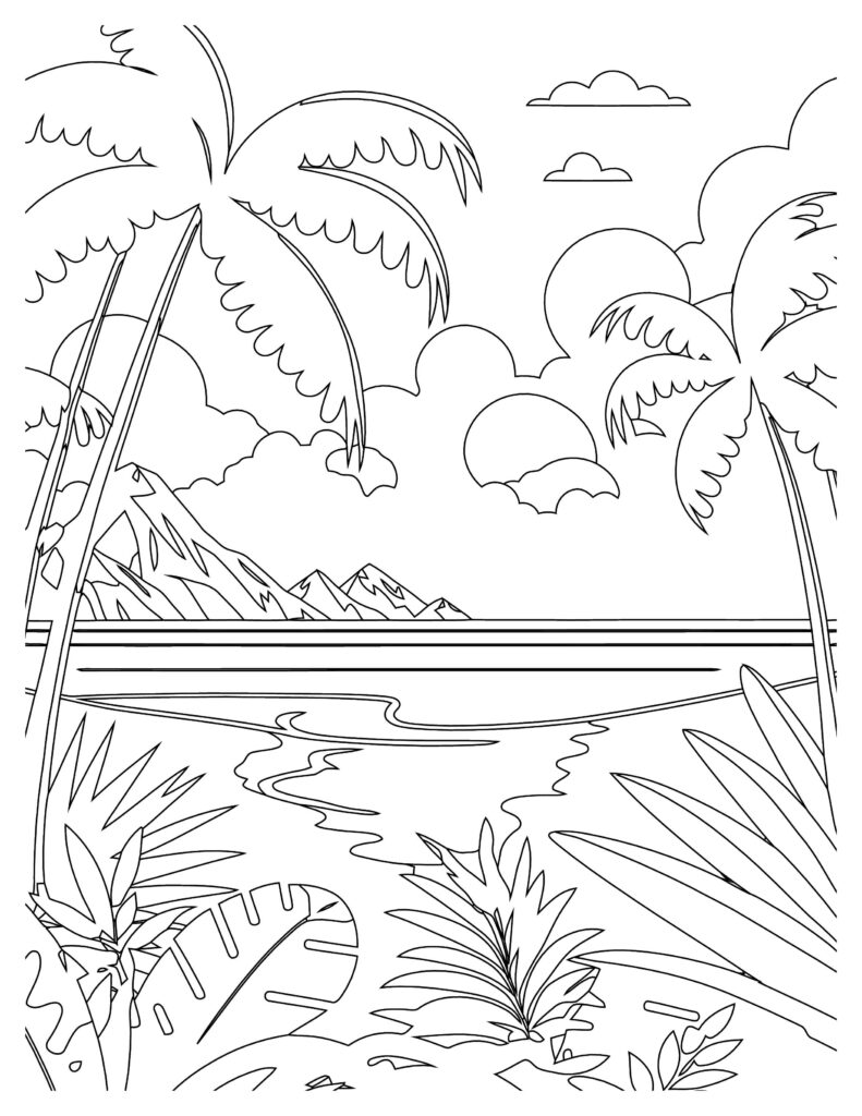 200 Beach Coloring Pages Free Printable 82