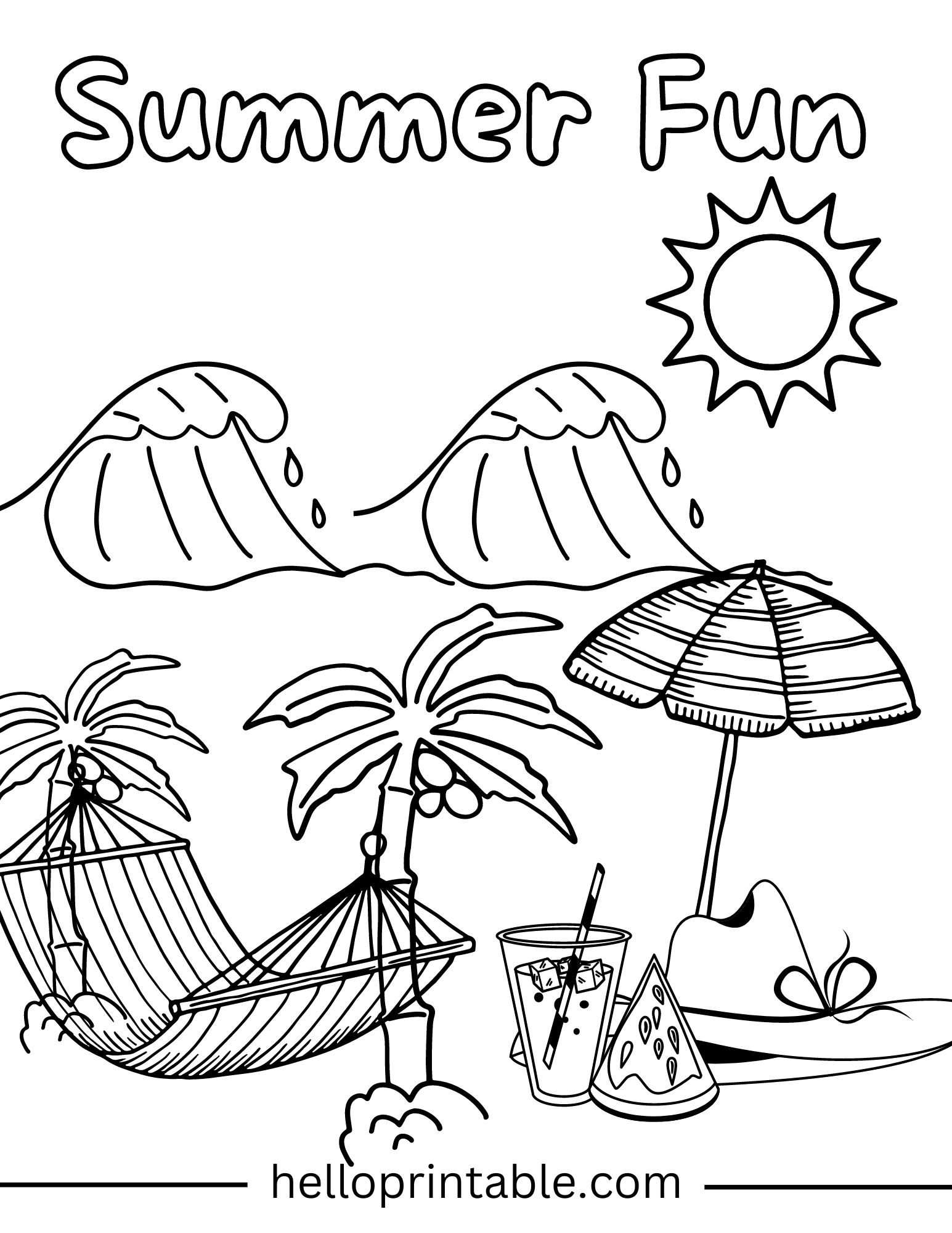 200 Beach Coloring Pages Free Printable 95