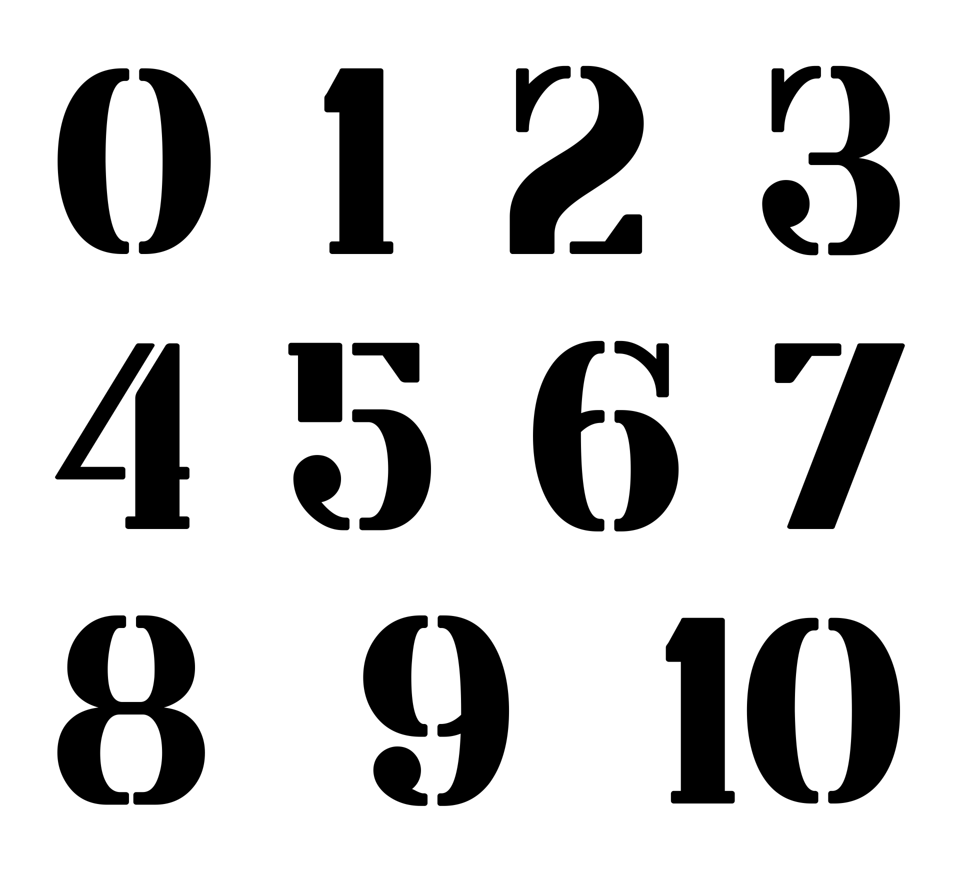 0-10 Printable Numbers Templates In All Sizes 89