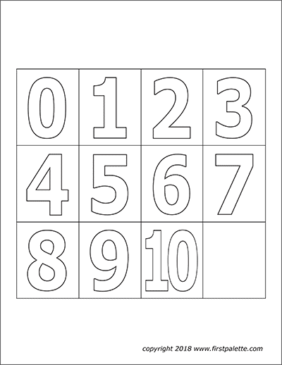 0-10 Printable Numbers Templates In All Sizes 91