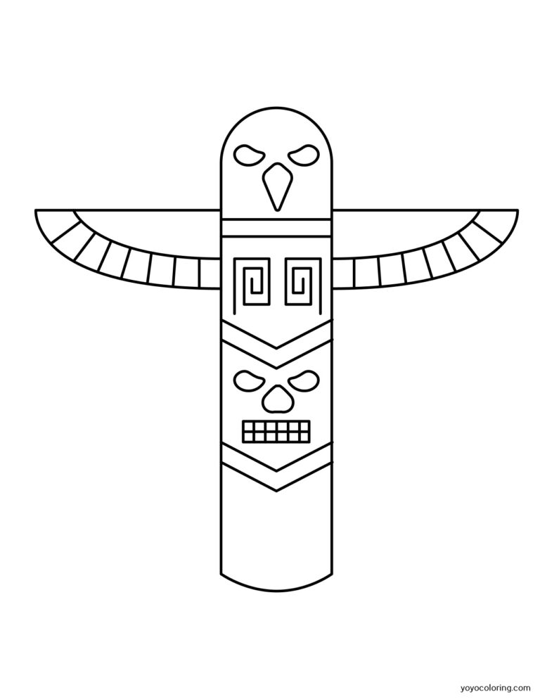 108 Free Totem Pole Coloring Pages for Kids Printable 10