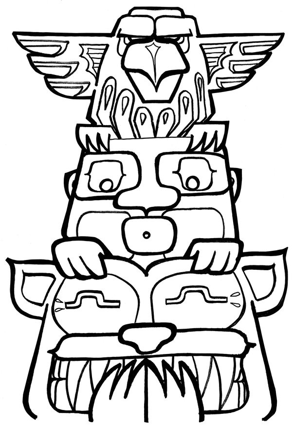 108 Free Totem Pole Coloring Pages for Kids Printable 100