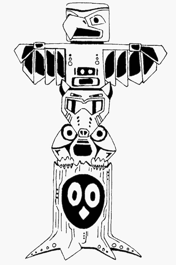 108 Free Totem Pole Coloring Pages for Kids Printable 102