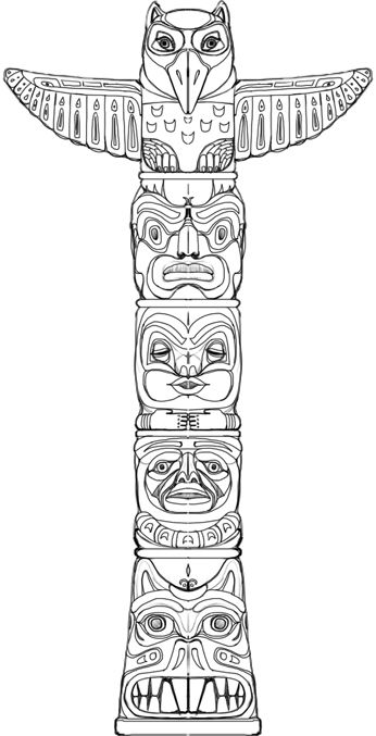 108 Free Totem Pole Coloring Pages for Kids Printable 104