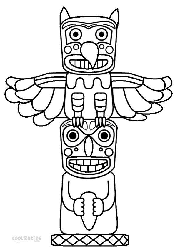 108 Free Totem Pole Coloring Pages for Kids Printable 12