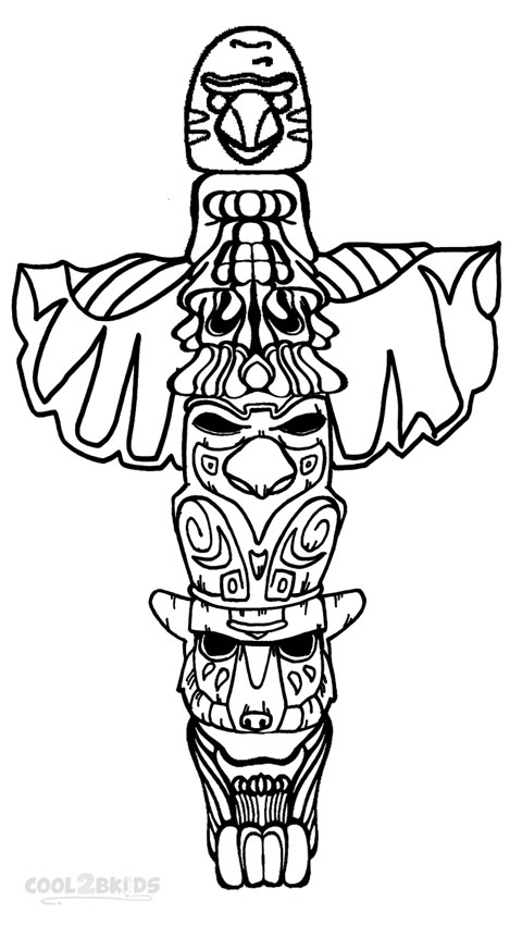 108 Free Totem Pole Coloring Pages for Kids Printable 13