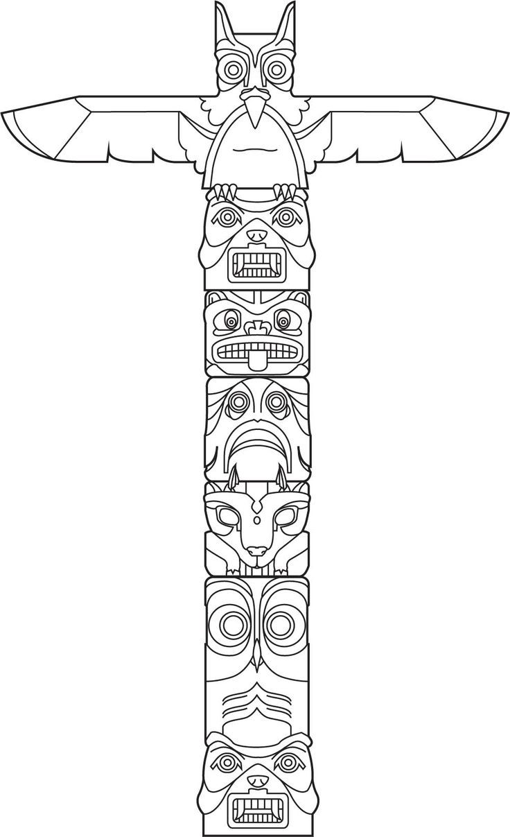 108 Free Totem Pole Coloring Pages for Kids Printable 16