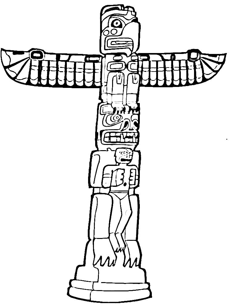 108 Free Totem Pole Coloring Pages for Kids Printable 26