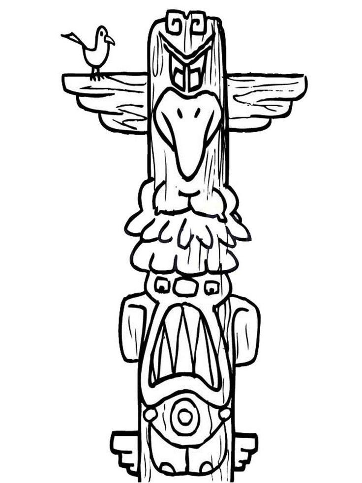 108 Free Totem Pole Coloring Pages for Kids Printable 27