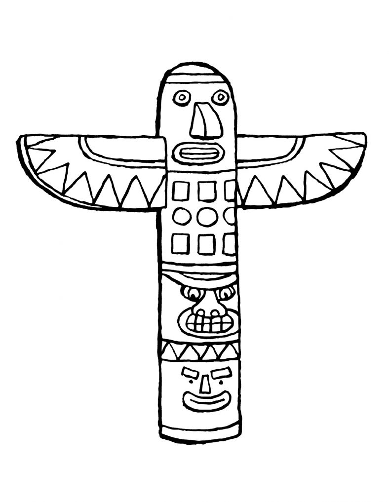 108 Free Totem Pole Coloring Pages for Kids Printable 28