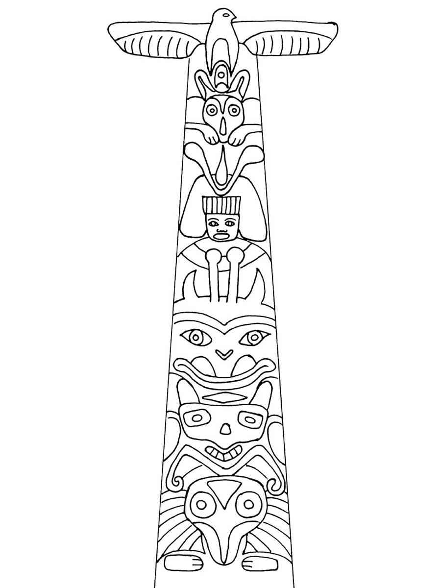 108 Free Totem Pole Coloring Pages for Kids Printable 29