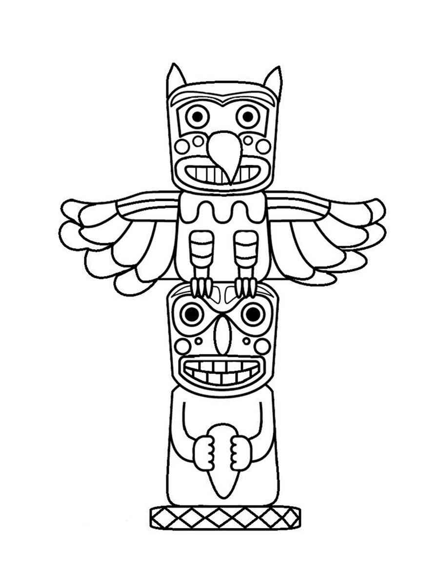 108 Free Totem Pole Coloring Pages for Kids Printable 3