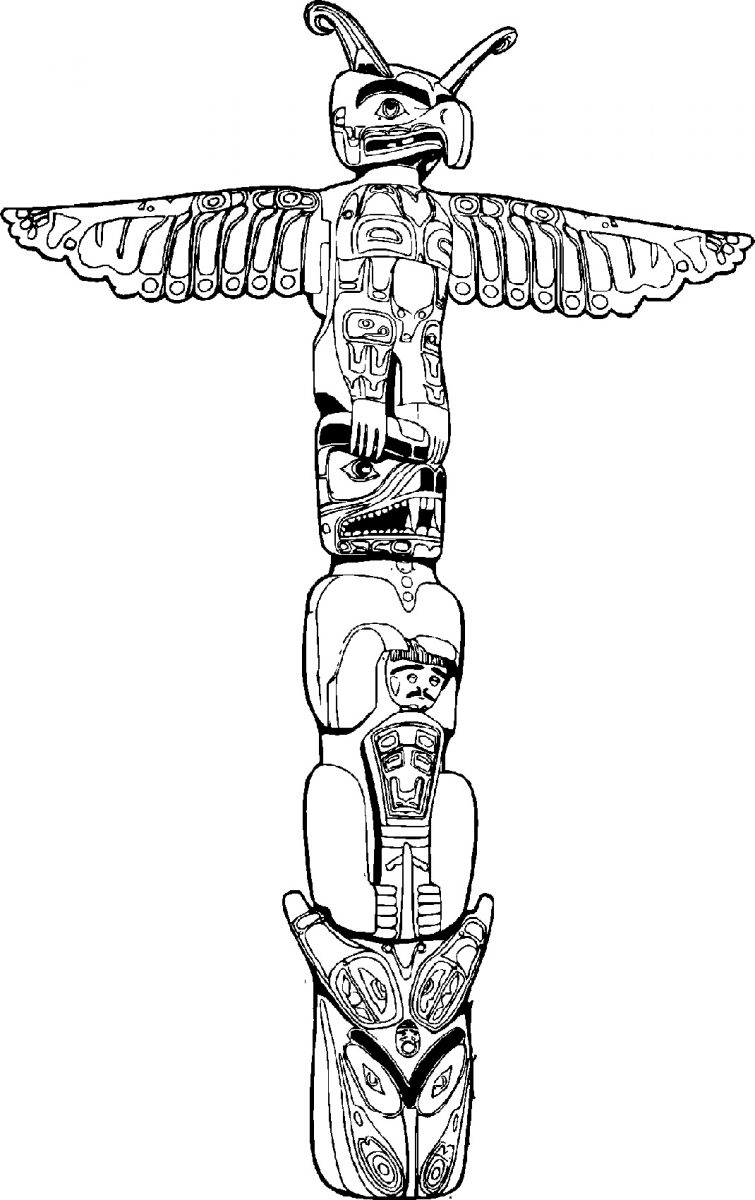 108 Free Totem Pole Coloring Pages for Kids Printable 32