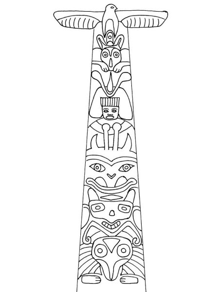 108 Free Totem Pole Coloring Pages for Kids Printable 33