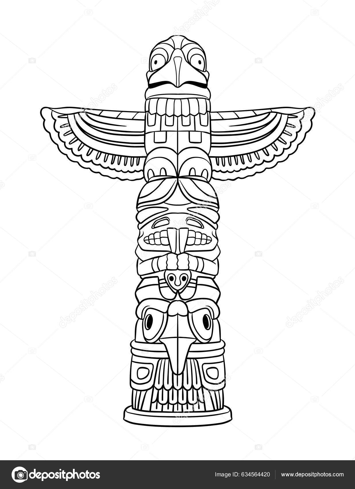 108 Free Totem Pole Coloring Pages for Kids Printable 34