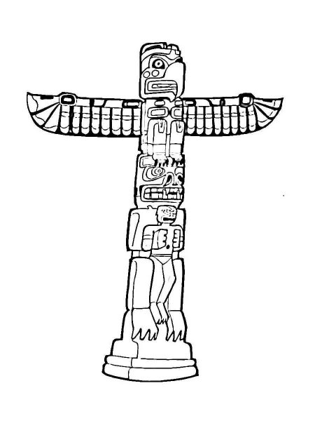 108 Free Totem Pole Coloring Pages for Kids Printable 35