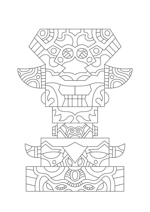 108 Free Totem Pole Coloring Pages for Kids Printable 37