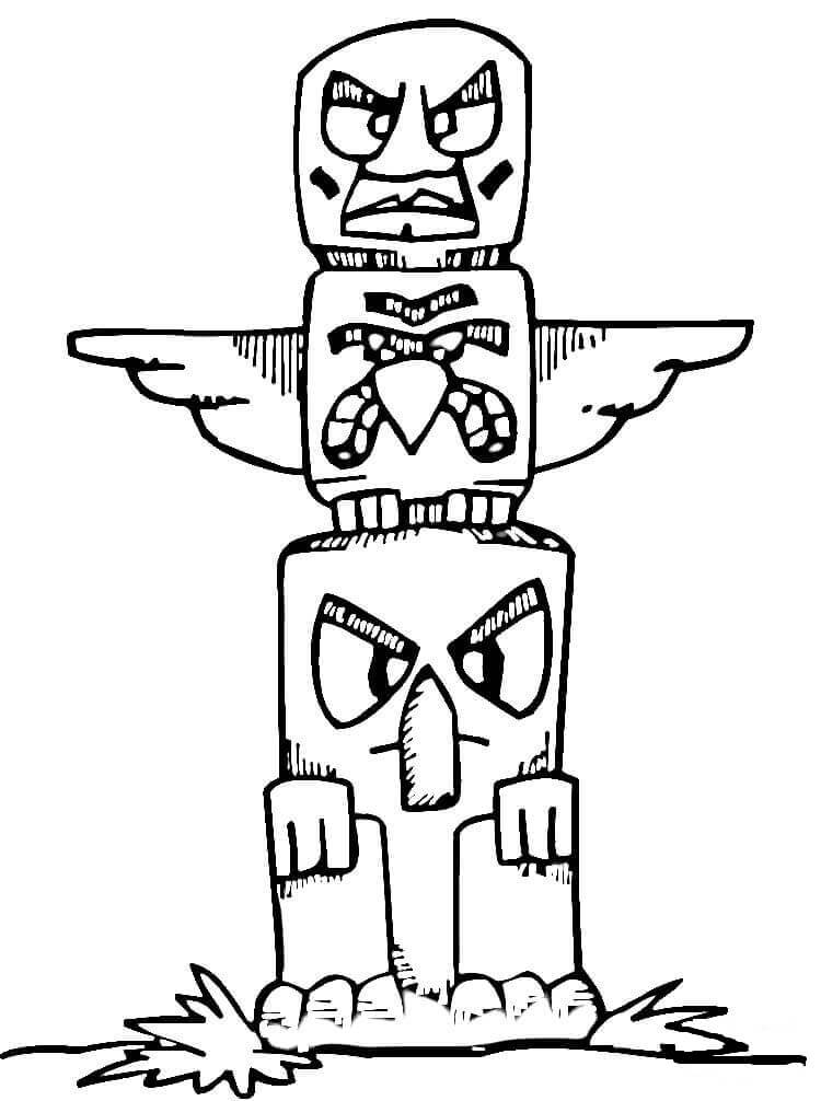 108 Free Totem Pole Coloring Pages for Kids Printable 4