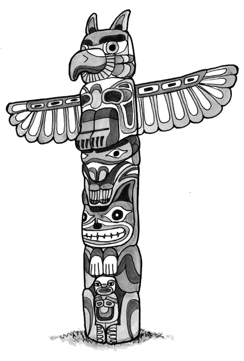 108 Free Totem Pole Coloring Pages for Kids Printable 42