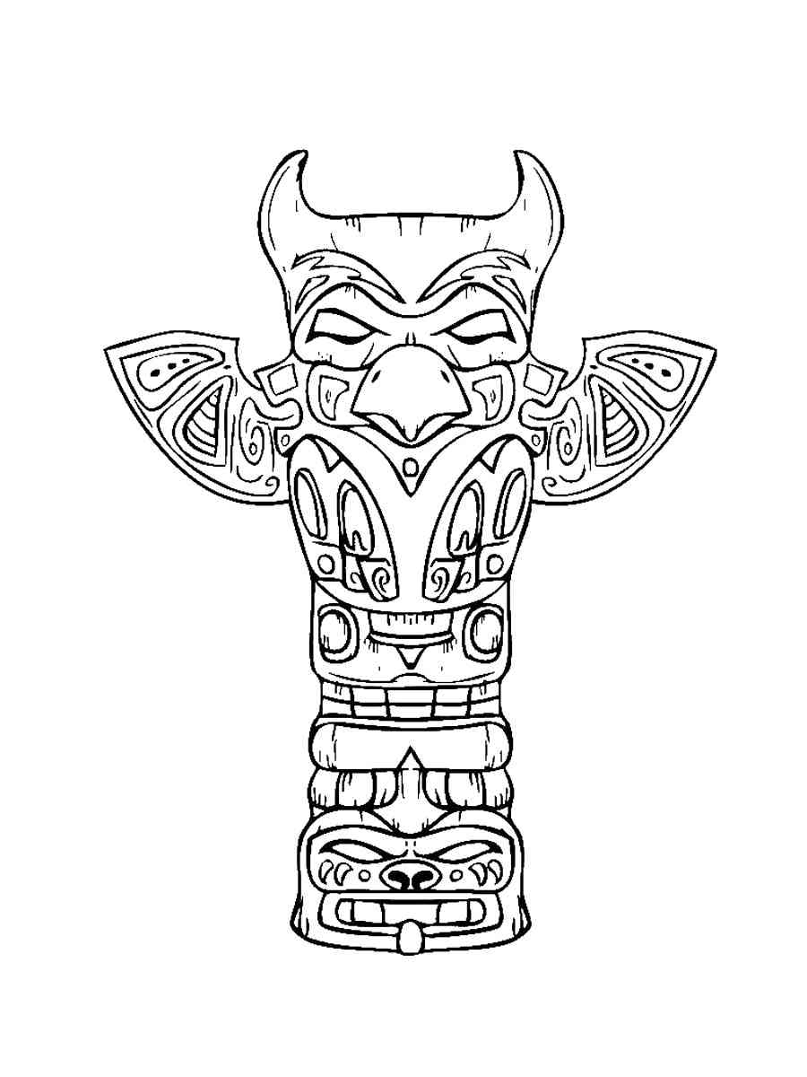 108 Free Totem Pole Coloring Pages for Kids Printable 43