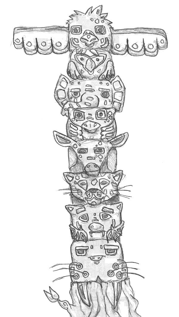 108 Free Totem Pole Coloring Pages for Kids Printable 45