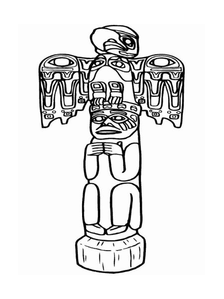 108 Free Totem Pole Coloring Pages for Kids Printable 46