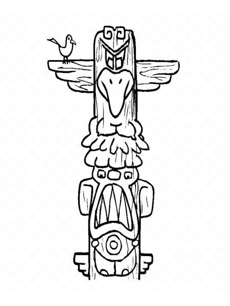 108 Free Totem Pole Coloring Pages for Kids Printable 47