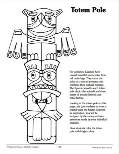 108 Free Totem Pole Coloring Pages for Kids Printable 48