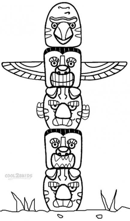 108 Free Totem Pole Coloring Pages for Kids Printable 50