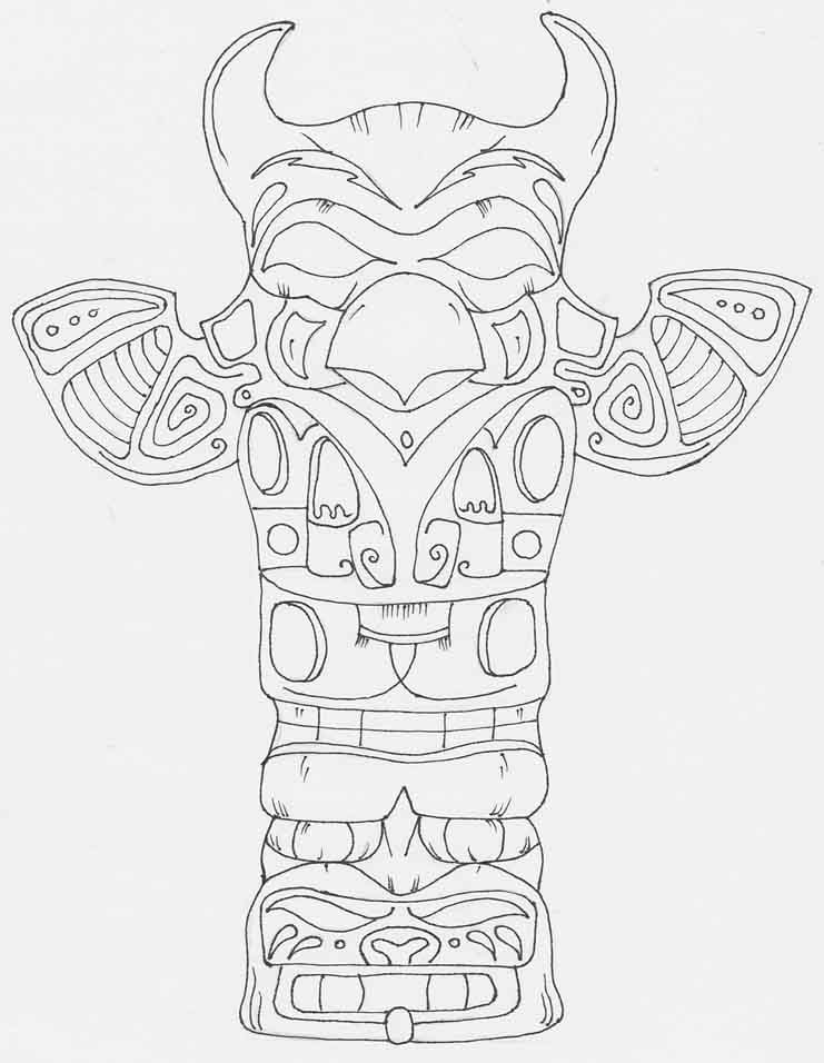 108 Free Totem Pole Coloring Pages for Kids Printable 54