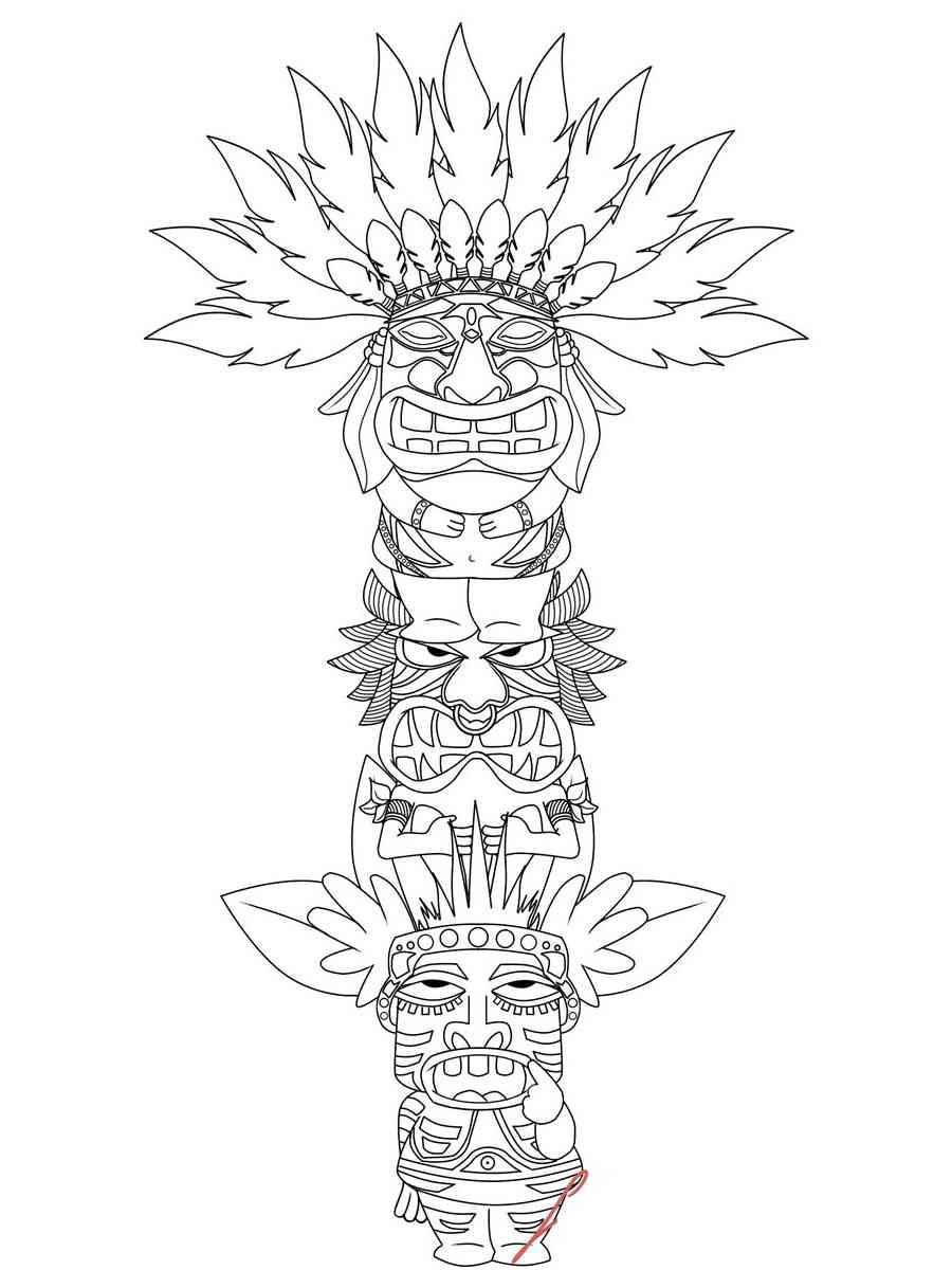 108 Free Totem Pole Coloring Pages for Kids Printable 56