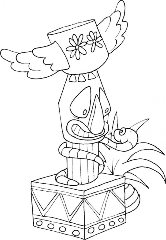 108 Free Totem Pole Coloring Pages for Kids Printable 60